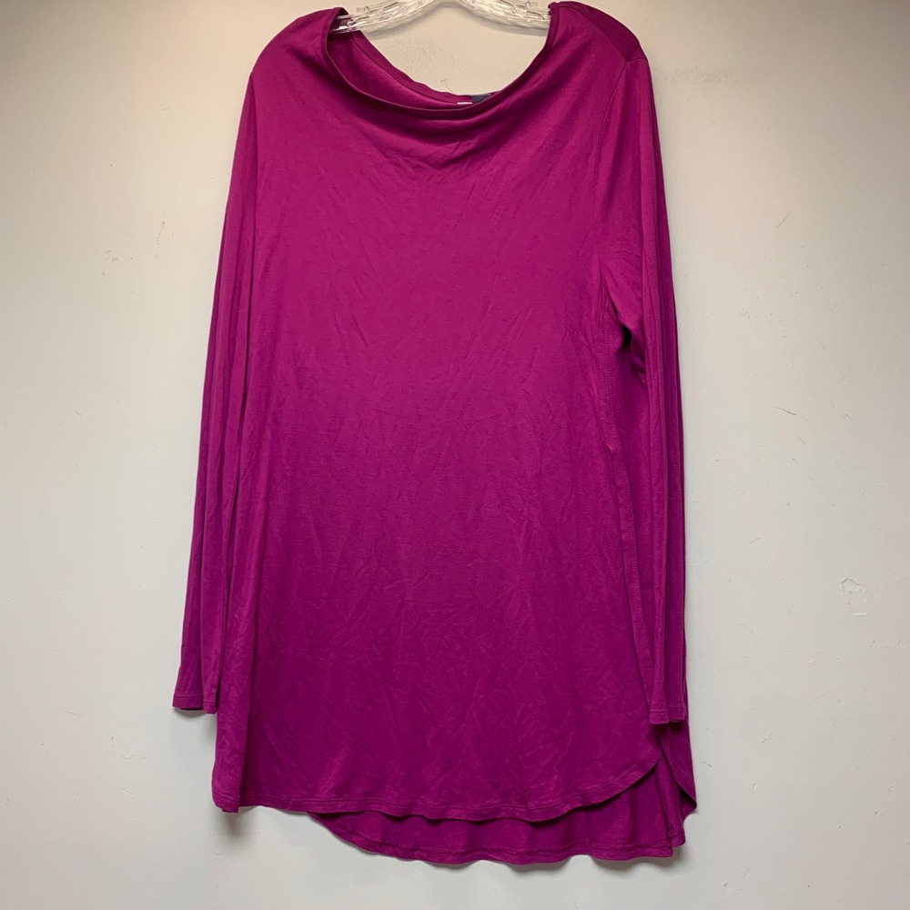 Old Navy Tunic Top Womens XL Magenta Excellent Long Sleeve High-Low Hem 12556